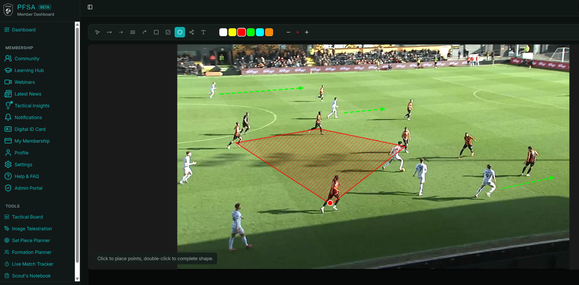 Screenshot of the PFSA Image Telestration scouting tool interface
